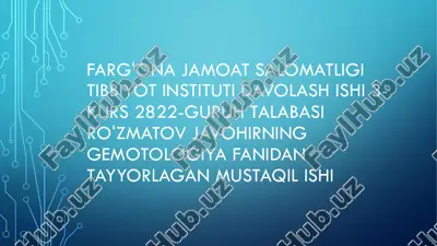 gemotologiya fanidan neytrofil tipdagi leykemoid reaksiya — PDF
