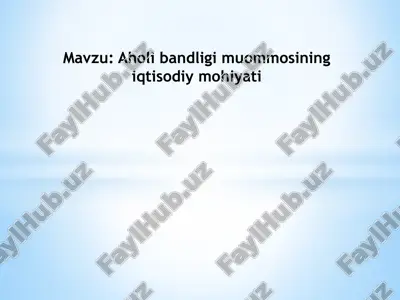 aholibandligi muommolari — PPTX