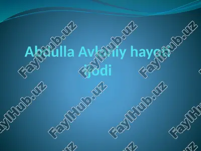 abdulla avloniy hayoti ijodi — PPTX