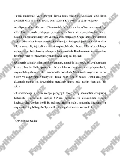 ta'lim muassasasi va pedagogik jamoa — DOCX