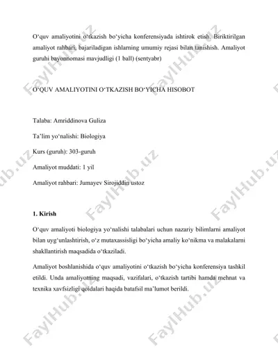 o‘quv amaliyotini o‘tkazish bo‘yicha konferensiyada ishtirok etish — DOCX