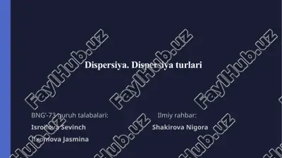 dispersiya. dispersiya turlari — PPTX