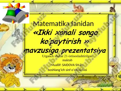 ikki xonali songa ko’paytirish — PPT
