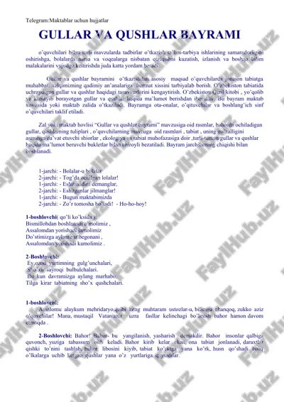 gullar va qushlar bayrami — DOC