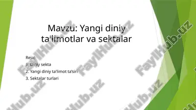 yangidiniy ta'limotlar va sektalar — PPTX