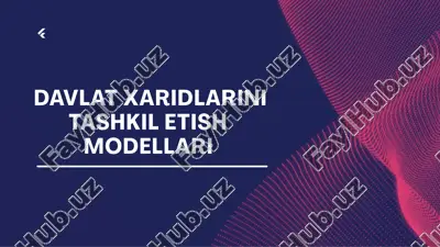davlat xaridlarni tashkil etish modellari — PPTX