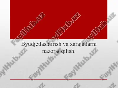 byudjetlashtirish va xarajatlar nazorat qilish — PPTX