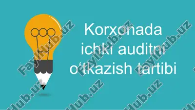 korxona daichki auditni o‘tkazish tartibi — PPTX
