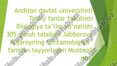 mustaqil ish "entamologiya" — PPTX
