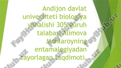 alimova mohlaroyning entamalogiyadan tayorlagan taqdimoti — PPTX