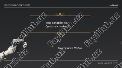 tengqanotli hasharotlar (orthoptera) — PPTX