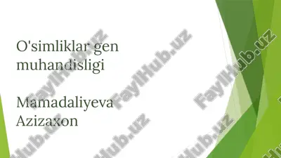 o'simliklar genmuhandisligi — PPTX