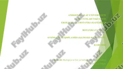 oʻsimliklar qoplamida klimaks konsepsiya — PPTX