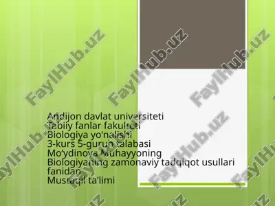 biologiyaning zamonaviy tadqiqot usullari — PPTX