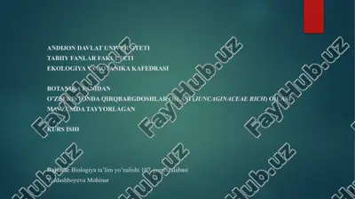 qirqbargdoshlar oilasi (juncaginaceae rich) oilasi — PPTX