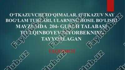 o‘tkazuvchi to‘qimalar — PPTX