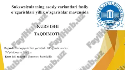 ekosistemalar va ekotizimlar dinamikasi — PPTX
