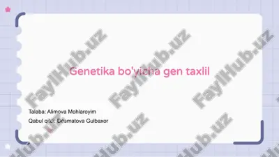 genetika bo'yicha gen taxlil — PPTX