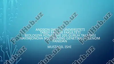 irsiymoyillik yoki multifaktorial (ko‘p o‘milli) kasalliklar — PPTX