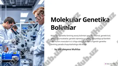 molekular genetika bolimlar — PPTX