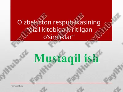“qizilkitobigakiritilgano’simliklar” — PPTX