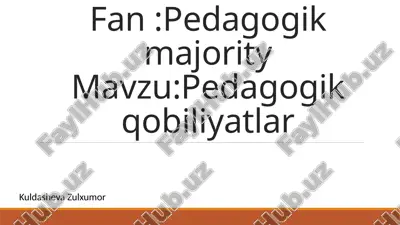 pedagogik qobiliyatlar — PPTX