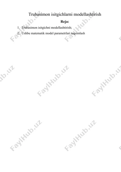 trubаsimоn isitgichlаrni mоdеllаshtirish — DOCX