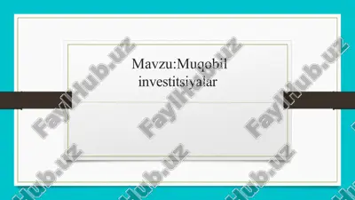muqobil investitsiyalar — PPTX