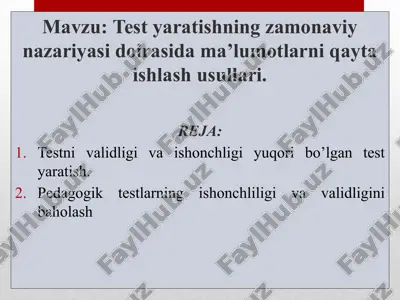 testyaratishning zamonaviy nazariyasi — PPTX