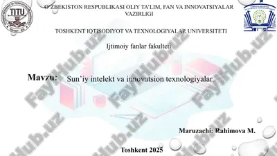 intellektual tovar, intellektual mulk va nomoddiy aktivlar — PPTX