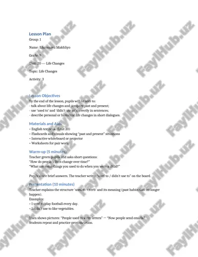 lesson plan — DOCX