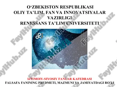 falsafa fani — PPT