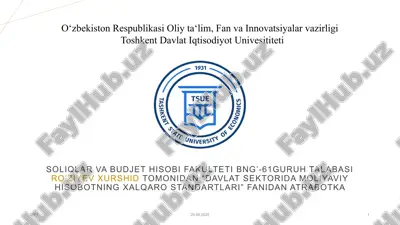 davlat sektori buxgalteriya hisobi metodlari — PPTX