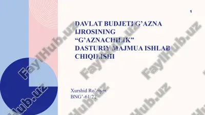 "g'aznachilik" dasturiy majmuasi — PPTX