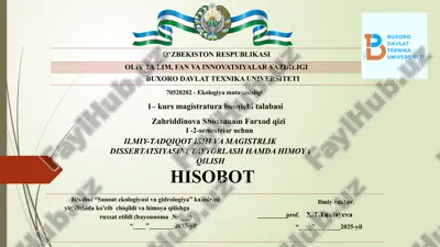 ilmiy-tadqiqot ishi va magistrlik dissertatsiyasini tayyorlash hamda himoya qilish — PPTX