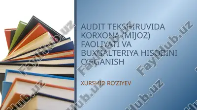 audit tekshiruvida korxona (mijoz) faoliyati va buxgalteriya hisobini o’rganish — PPTX
