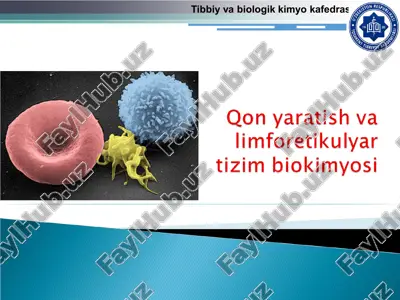 qon yaratish va limforetikulyar tizim biokimyosi — PPT