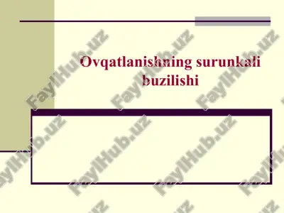 ovqatlanishning surunkali buzilishi — PPT