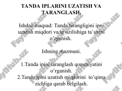 tanda iplarini uzatish va taranglash — PPT