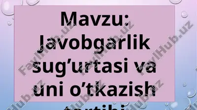 javobgarlik sug’urtasi va uni o’tkazish tartibi — PPTX