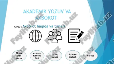 akademik yozuv va axborot — PPTX