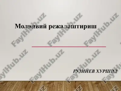 moliyaviy rejalashtirish — PPTX