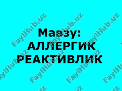 allergik reaktivlik — PPT