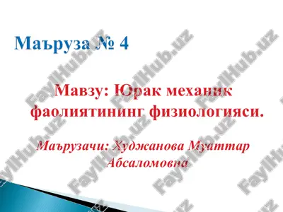 yurakmexanikfaoliyatiningfiziologiyasi — PPT