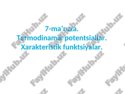 termodinamik potentsiallar — PPT