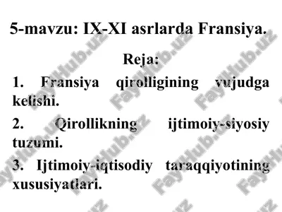 ix-xi asrlarda fransiya — PPT