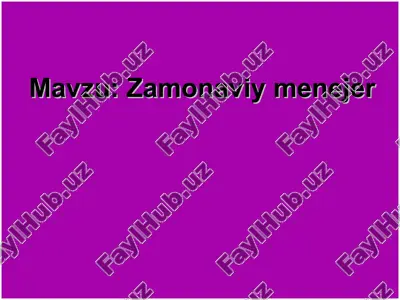 zamonaviy menejer — PPT