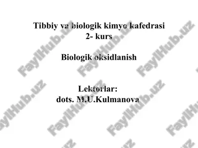 biologik oksidlanish — PPT