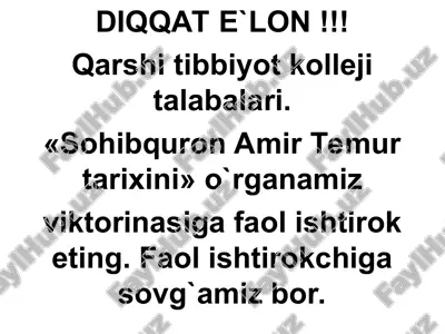 sohibquron amir temur tarixini — PPT