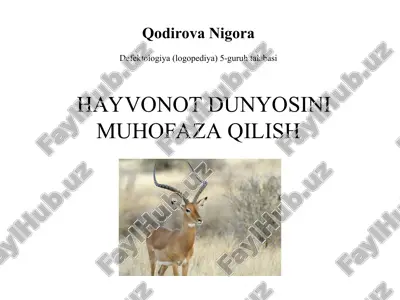 hayvonot dunyosini muhofaza qilish — PPT